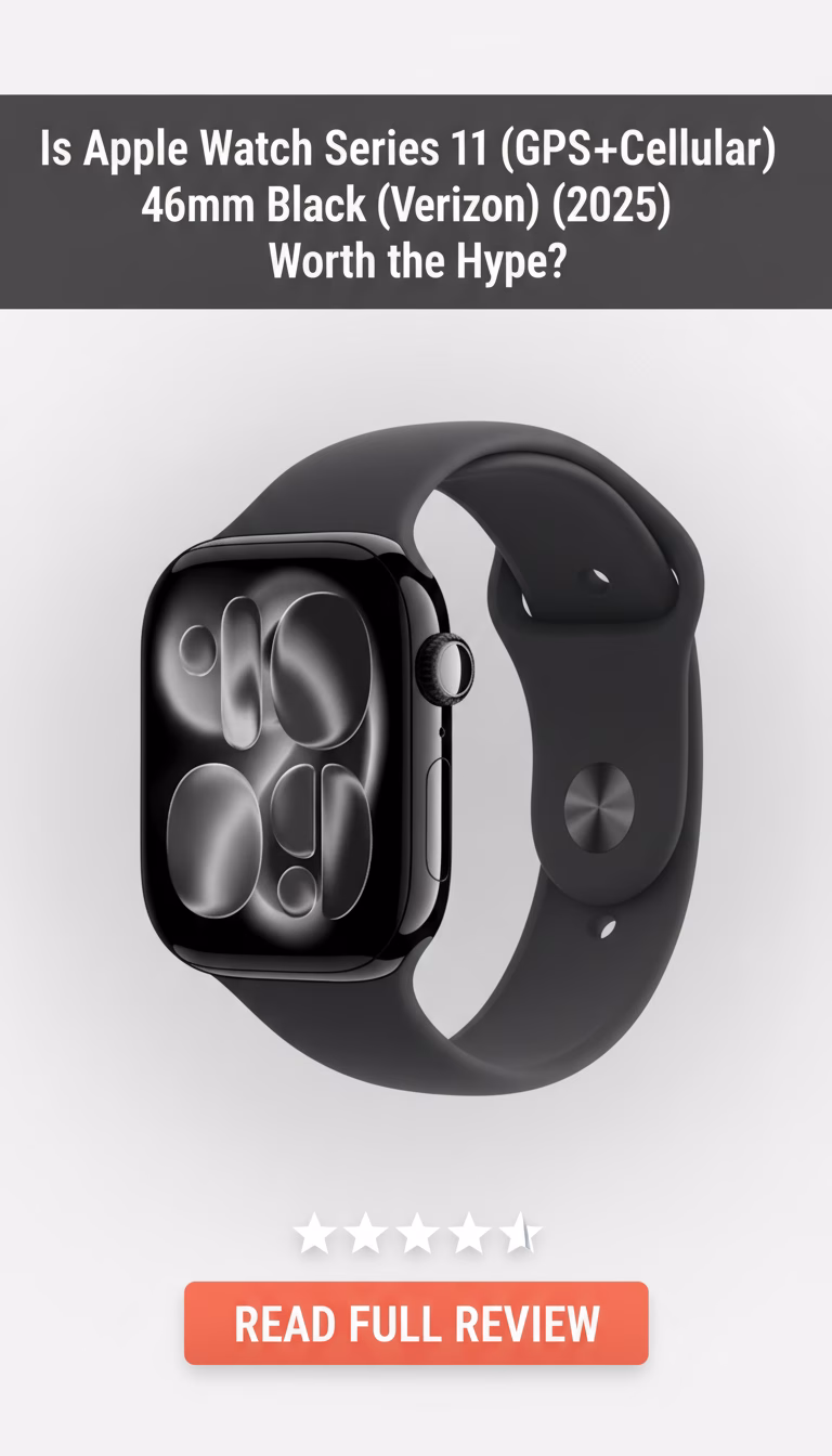 Apple Apple Watch Series 11 (GPS+Cellular) 46mm Aluminum Case with Black Sport Band Jet Black