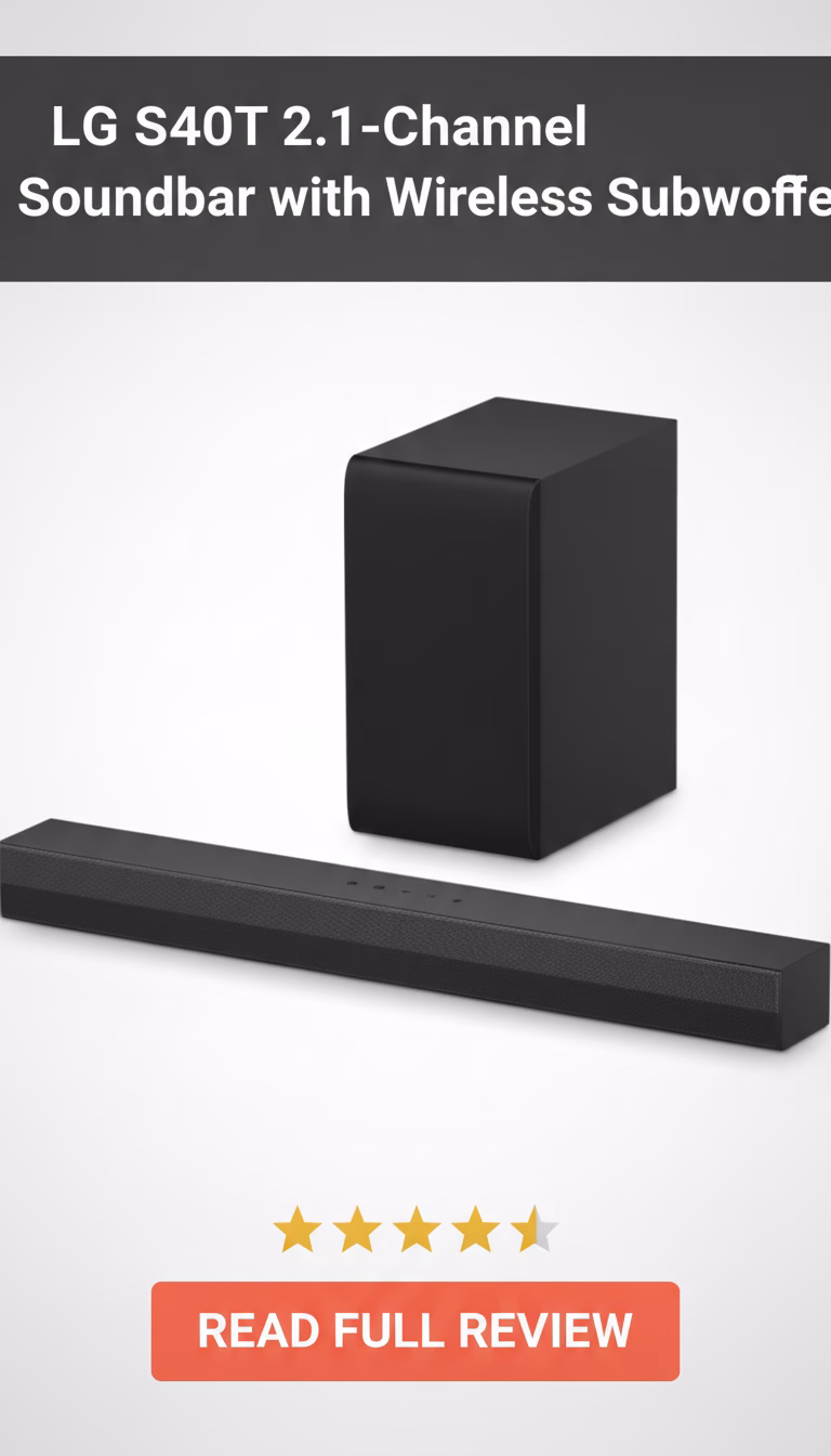LG S40T 2.1-Channel Soundbar with Wireless Subwoofer