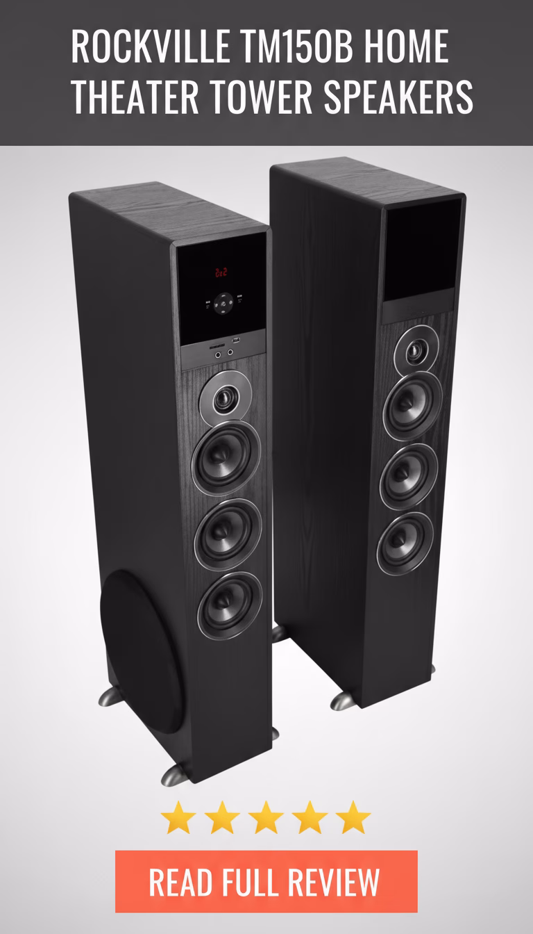 Rockville Rockville TM150B Home Theater Tower Speakers 10" Sub +