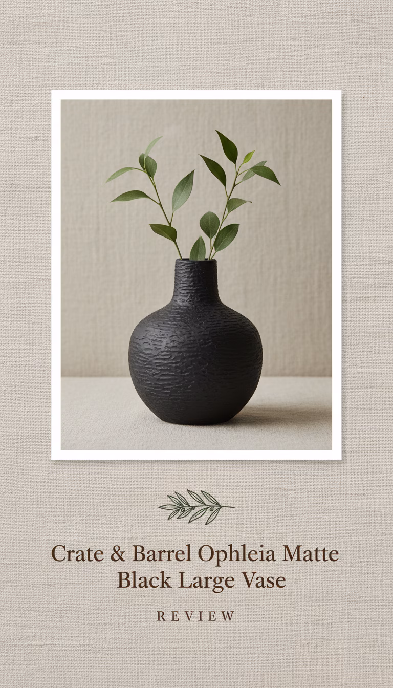 Crate & Barrel Ophelia Matte Black Large Vase Review