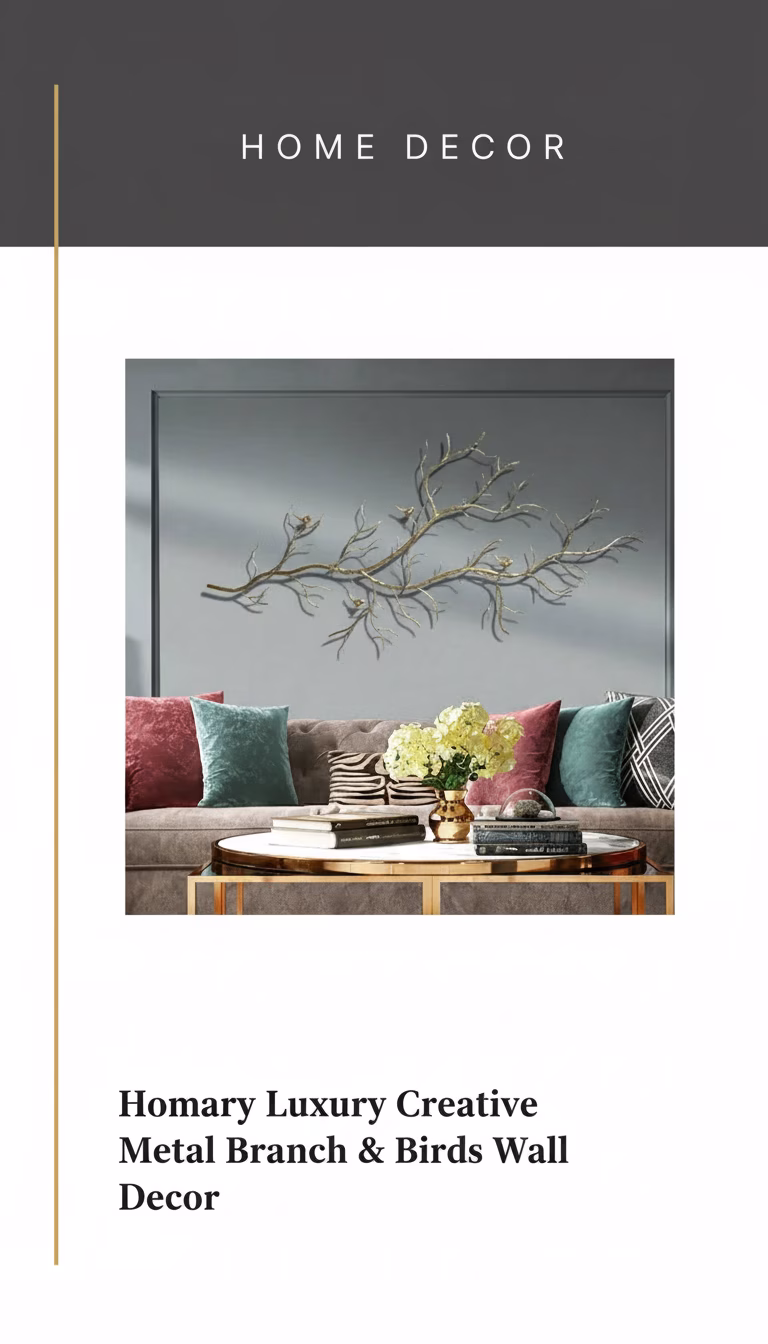Homary Homary Luxury Creative Metal Branch & Birds Wall Decor