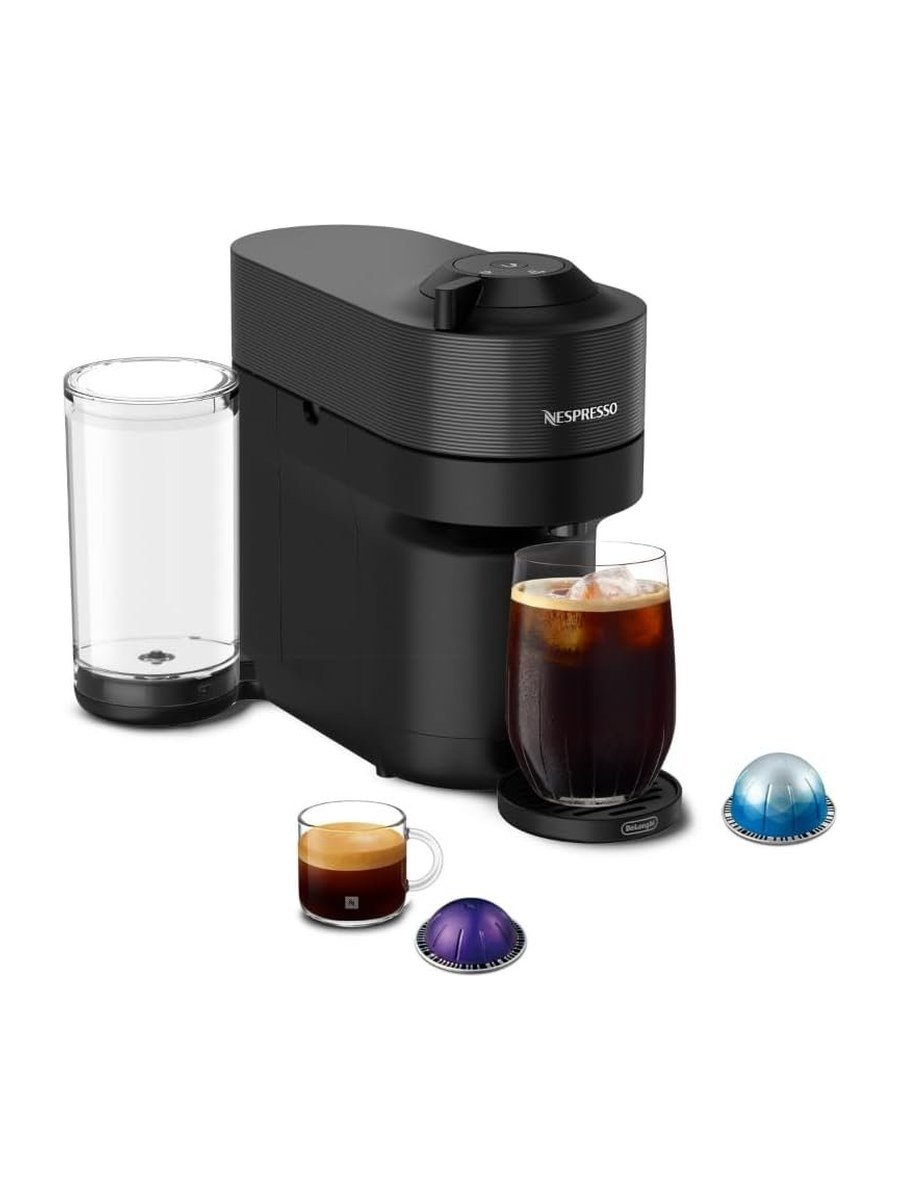 Nespresso Vertuo Pop+ Coffee and Espresso Machine by De'Longhi, product photo on a white background.